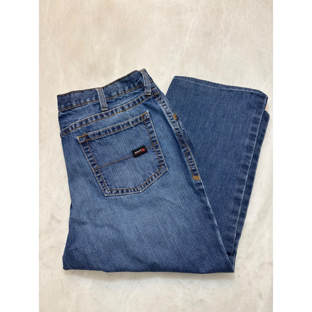 Ariat Mens Fire-Resistant Low Rise Bootcut Jeans‎ Medium Wash Denim 44x25